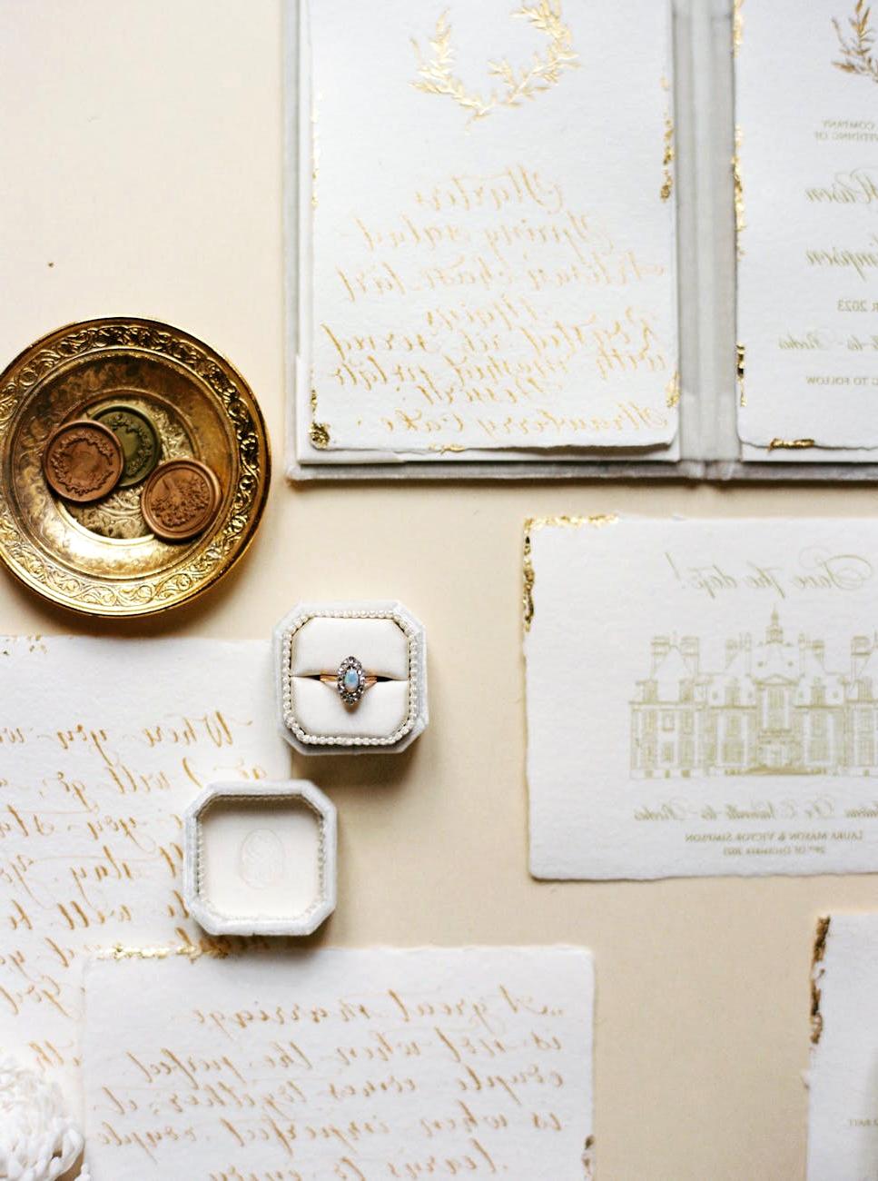Beautiful calligraphy sample on wedding invitation